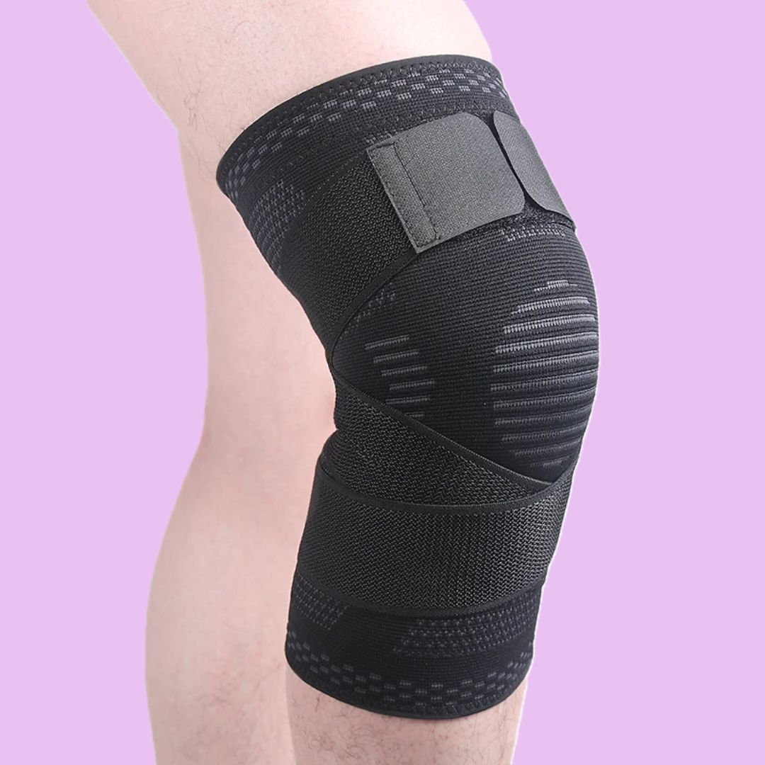 genouillere sur genou droit jambe droite flechie