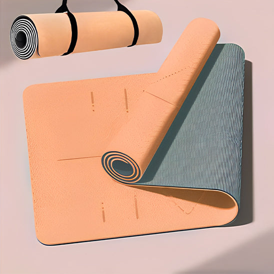 tapis de yoga couleur peche pliable