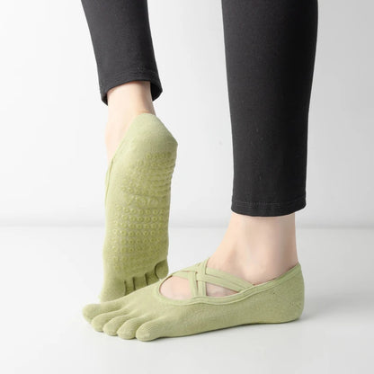 chaussettes-antiderapantes-vertes-avec-les-orteils