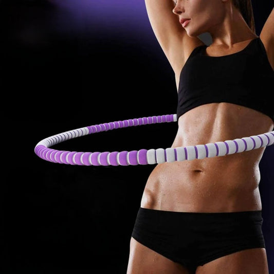 femme musclee fait hula hoop gris violet