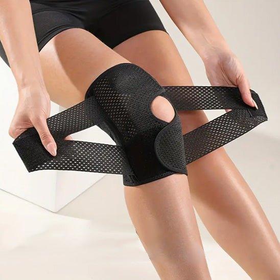 genouillere rotule noire sur genoudroit femme