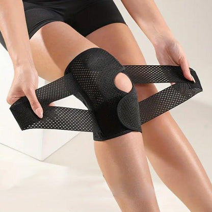 genouillere rotule noire sur genoudroit femme
