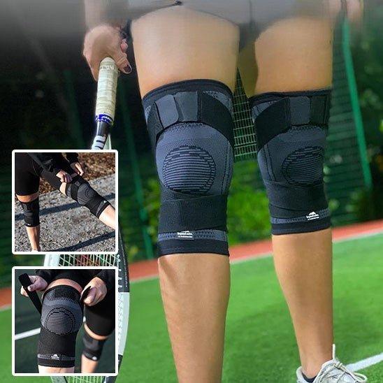genouillere rotulienne sur genoux femme joue tennis