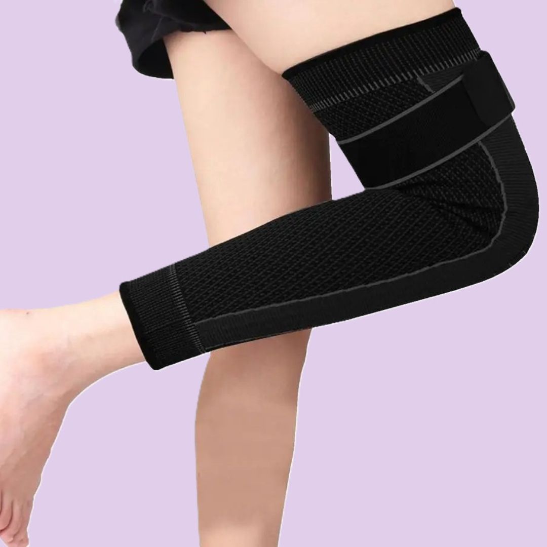 genouillere sur genou droit femme jambe flechie