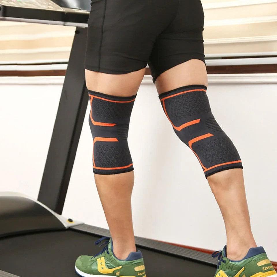 genouillere sur genoux homme sur tapis de course
