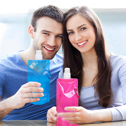 gourde souple rose bleu femme homme en amoureux