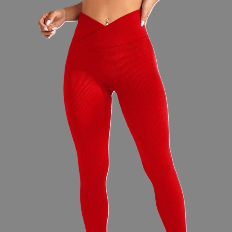 legging-sport-rouge-femme-ventre-plat